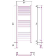 Полотенцесушитель электрический Сунержа Богема 3.0 П20 800x300 мм (прямая перемычка) 03-5804-8030 L, золото - фото 5