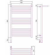 Полотенцесушитель электрический Сунержа Богема с полкой 3.0 П14 800x500 мм (прямая перемычка) 00-5806-8050 L - фото 5