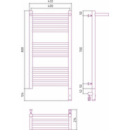 Полотенцесушитель электрический Сунержа Богема с полкой 3.0 П14 800x400 мм (прямая перемычка) 31-5807-8040 R, чёрный матовый - фото 5