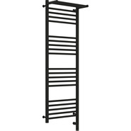 Полотенцесушитель электрический Сунержа Богема с полкой 3.0 П20 1200x400 мм (прямая перемычка) 31-5807-1240 R, чёрный матовый - фото 