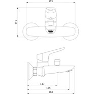 Смеситель для ванны Damixa Jupiter 771000001, Цвет производителя: хром - фото 4