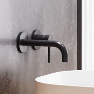 Смеситель для раковины настенный Damixa Scandinavian Pure 360260300, черный, Цвет производителя: чёрный - фото 2