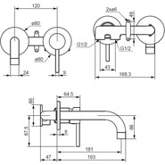 Смеситель для раковины настенный Damixa Scandinavian Pure 360260300, черный, Цвет производителя: чёрный - фото 4