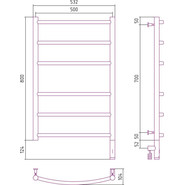 Полотенцесушитель электрический Сунержа Галант 3.0 П6 800x500 мм 03-5801-8050 R, золото - фото 5