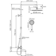 Душевая стойка с термостатом WasserKraft A188.208.207.PG Thermo, глянцевое золото - фото 3