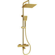 Душевая стойка с термостатом WasserKraft A199.198.201.BG Thermo, матовое золото - фото 