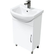 Тумба напольная с раковиной Mirsant Лайт 50 см, белый (тумба идёт в разобранном виде) - фото 