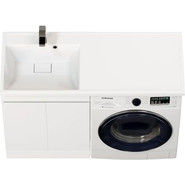 Тумба напольная с раковиной-столешницей Mirsant Next 120 см L (раковина Fly2) белый - фото 3