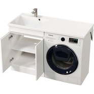 Тумба напольная с раковиной-столешницей Mirsant Next 120 см L (раковина Fly2) белый - фото 4