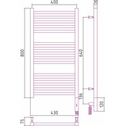 Полотенцесушитель электрический Сунержа Модус 3.0 П15 800x400 мм 31-5701-8040 R, чёрный матовый - фото 5