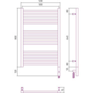 Полотенцесушитель электрический Сунержа Модус 3.0 П15 800x500 мм 03-5701-8050 R, золото - фото 5