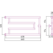 Полотенцесушитель водяной Сунержа High-Tech model "G" П4 320x650 мм 12-4051-3265, белый - фото 6