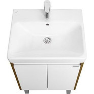 Тумба универсальная с раковиной Акватон Сканди Doors 55 см 1A278801SDZ90, дуб рустикальный/белый глянцевый (ножки в комплекте) - фото 4