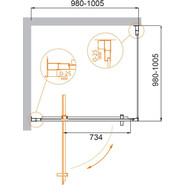 Душевое ограждение Cezares 100х100 см MOLVENO-A-1-100-C-Cr-IV, хром/прозрачное - фото 2