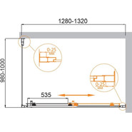 Душевое ограждение Cezares 130х100 см MOLVENO-AH-11-130/100-C-Cr-IV, хром/прозрачное - фото 2