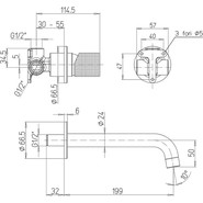 Смеситель для раковины настенный Paini Cox Grip 7GCR208 - фото 6