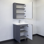 Тумба напольная с раковиной Comforty Лима 70 см, антрацит - фото 6