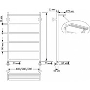 Полотенцесушитель водяной Secado Триада 4 с полкой П6 500x800 мм, бронза - фото 3