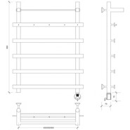 Полотенцесушитель электрический Secado Понтида 1 КСП с полкой П6 400x800 мм (возможность скрытого подключения) - фото 4