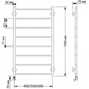 Полотенцесушитель электрический Secado Триада 1 плюс П8 500x1000 мм (возможность скрытого подключения) бронза - фото 3