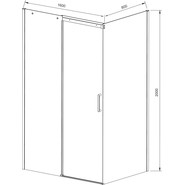 Душевое ограждение Vincea Dice 160x80 см VSR-4D8016CLB (стекло 8 мм), черный/прозрачное - фото 3