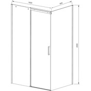 Душевое ограждение Vincea Dice 160x90 см VSR-4D9016CLB (стекло 8 мм), черный/прозрачное - фото 3