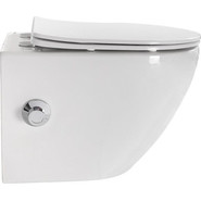 Унитаз-биде подвесной безободковый BelBagno Uno BB3105CHR-BS/SC с крышкой микролифт - фото 2