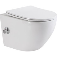 Унитаз-биде подвесной безободковый BelBagno Uno BB3105CHR-BS/SC с крышкой микролифт - фото 