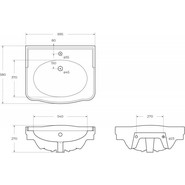 Раковина с пьедесталом BelBagno Boheme 69 см BB115L - фото 4