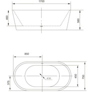 Ванна отдельностоящая Art&Max 170x75 см AM-203-1700-750 - фото 2
