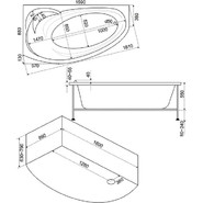 Ванна акриловая 160*90 Bas ФЛОРИДА R - фото 4