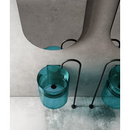 Раковина подвесная прозрачная Abber Kristall 42 см AT2704Aquamarin, бирюзовый - фото 3