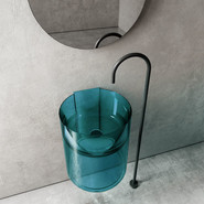 Раковина подвесная прозрачная Abber Kristall 42 см AT2704Aquamarin, бирюзовый - фото 4