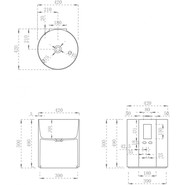 Раковина подвесная прозрачная Abber Kristall 42 см AT2704Aquamarin, бирюзовый - фото 5