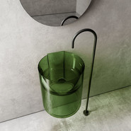 Раковина подвесная прозрачная Abber Kristall 42 см AT2704Emerald, зеленый - фото 4