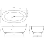 Ванна отдельностоящая Azario Charters 180x93 см CHA18093S, Размер - мм: 1800х950 - фото 5