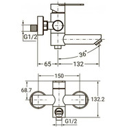 Смеситель для ванны Zerix SUS-009 Euro - фото 2