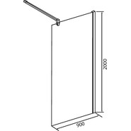 Душевая перегородка Azario Felton 90 см AZ-151S 90 (стекло 8 мм) с кронштейном в комплекте, чёрный/прозрачное - фото 3