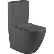 Унитаз-моноблок безободковый Azario Morano AZ-1001MB с крышкой микролифт, черный матовый, Цвет производителя: чёрный - фото 2