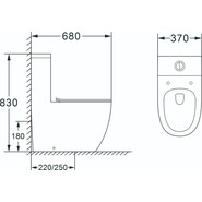 Унитаз-моноблок безободковый Azario Morano AZ-1001MB с крышкой микролифт, черный матовый, Цвет производителя: чёрный - фото 3
