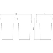 Стакан двойной для зубных щеток Timo Petruma 15234/17, золото матовое - фото 2