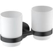 Стакан двойной для зубных щеток Timo Saona 13034/03, цвет чёрный матовый - фото 