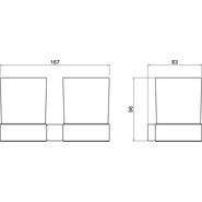 Стакан двойной для зубных щеток Timo Selene 14034/03, черный - фото 2