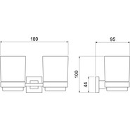 Стакан двойной для зубных щеток Timo Selene 17034/17, золото матовое - фото 2
