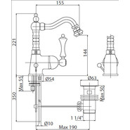 Смеситель для биде Cezares MARGOT-BSM2-01-M - фото 2