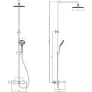 Душевая стойка с термостатом Azario Galaxy AZ-67B47EV1(PA)-1DC1J19A-ZH3394A-HB1153PA, черный, Цвет производителя: чёрный - фото 2