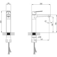 Смеситель для раковины высокий Azario Elvis AZ-WWK168X55C, Цвет производителя: хром - фото 2