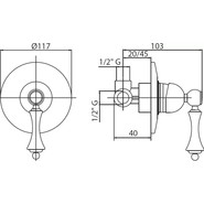 Смеситель для душа Cezares MARGOT-DIM-02-Bi, бронза, Цвет производителя: бронза - фото 2