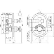 Смеситель для ванны с термостатом Cezares MARGOT-VDIM2-T-02-Bi, бронза, Цвет производителя: бронза - фото 2