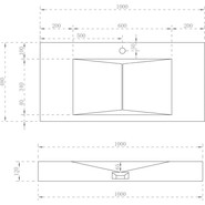 Раковина подвесная Abber Stein 100 см AS2641, белый матовый - фото 4